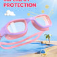 Kids Swim Goggles,Swimming Goggles for Kids 6-14, Anti-Fog UV Protection Pool Glasses for Boys Girls