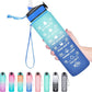 Hyeta 32 oz Water Bottles with Times to Drink and Straw, Motivational Water Bottle with Time Marker, Leakproof, Drinking Sports Water Bottle for Fitness, Gym and Outdoor