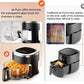 4.5QT Air Fry,Glass Air Fryer,6-IN-1 Air Fryer with Viewing Glass Pot,Roast, Reheat, Dehydrate, Air Crisp Technology,Nonstick & Dishwasher Safe Basket,97% Less Oil,Features Digital Timer