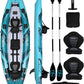 UPWELL 11'/14'6”Inflatable Kayak with Drop Stitch Floor and Accessories Including Kayak Seat with Thickened Cushion, Paddle, Fin, Repair Kits, Carry Bag and Hand Pump