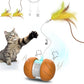 Cat Toys for Bored Indoor Adult Cats,Interactive Flying Feather Teaser,Automatic Moving Robot Cat Toy,Touch Activated Kitten Toy,Rechargeable Cat Enrichment Exercise Toys