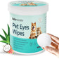 Pet Eyes Wipes for Dogs & Cats, Gentle Remove Tear Stain, Eye Debris, Discharge, Mucus Secretions Grooming Deodorizing Wipes, Non-irritating Ingredients with Aloe & Coconut Oil -150pcs