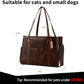 Stylish Dog Purse Carrier, Leather Pet Carrier Bag for Small Dogs Cats Puppy, Airline Approved Soft-Sided Carrier Coffee