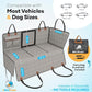 APetsPlanet Dog Car Seat Cover for Back Seat Hard Bottom - Waterproof Backseat Extender for Dogs - Pet Hammock for Car, Truck, SUV - Protector Bed with Mesh Window & Storage - Gray, with Door Covers