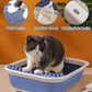 BNOSDM Collapsible Small Cat Litter Box for Kittens Open Potty Pan Foldable Cat Toilet with Scoop Senior Kitty Travel Shallow Litters Boxes Anti-Splash Waterproof Blue 17.7"×13.4"