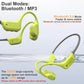 Bone Conduction Bluetooth Headphones-SurfAudio, IP68 Waterproof Swimming Headphones with 32GB MP3 Player, Lightweight Open Ear Design for Swimming/Surfing/Marathon/Cycling(Neon)