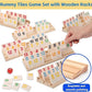 Deluxe Rummy Cube Game Set 6 Colors with 8 Wooden Racks 162 Rummy Tiles, Travel Family Board Game for Adults and Kids