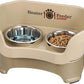 Neater Pet Brands Neater Feeder Deluxe Mess Proof Dog Bowls Elevated for Medium Dogs 19-40 lbs, Made in USA, No Spill Raised Dog Food Bowl Stand Feeding Station, Food and Water Bowl Set, Cappuccino