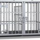 aboxoo 42/48 inch Heavy Duty Metal Dog Crate for 2 Dogs/Large Dog,All Metal Open Top,Dog Kennel Indoor with Wheels,Floor Grid, Tray, Divider and Feeding Bowl (Sliver)