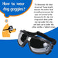 NVTED Dog Sunglasses Dog Goggles, UV Protection Wind Protection Dust Protection Fog Protection Pet Glasses Eye Wear Protection with Adjustable Strap for Medium or Large Dog (Pack of 2)