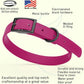Dogline Biothane Waterproof Dog Collar Strong Coated Nylon Webbing with Black Hardware Odor- Proof for Easy Care Easy to Clean High Performance Fits Small Medium or Large Dogs, Magenta Pink