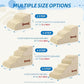 Dog Stairs for Small Dogs and Cats, 2 Steps Pet Stairs to Get on Couch Sofa and Chair, Indoor Non-Slip Balanced Portable Pet Step, High-Density Foam Ramp with Removable Washable Cover, Beige（11.8" H）