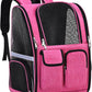Pet Backpack, Airline Approved Dog Backpack, Cat Bag for Travel Hiking Bike Riding Walking Outdoor, Cat Backpack with Breathable Mesh(Pink)