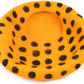 Woolygon Premium Felt Cat Cave Bed - Polka Dot Series - Wool Kitty Beds Handcrafted Kitten Caves Bed for Indoor Cats - Eco-Friendly Merino Wool, Foldable Cat Hideaway Cat Houses (Orange/Black Dots)