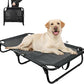 Elevated Dog Bed Large Sized Dog Cots Beds for Large Dogs Foldable Raised Dogs Beds Outdoor Cooling Chew-Proof, No Assembly Need, Black