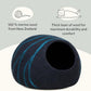 MEOWFIA Cat Cave – Premium Felt Cat Bed for Indoor Cats, Handmade 100% Merino Wool (Large, Black Aqua)