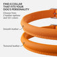 CollarDirect Rolled Leather Dog Collar, Soft Padded Round Puppy Collar, Handmade Genuine Leather Collar Dog Small Large Cat Collars 13 Colors (8-11 Inch, Orange Smooth)