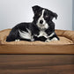 Furhaven Orthopedic Dog Bed for Large/Medium Dogs w/ Removable Bolsters & Washable Cover, For Dogs Up to 55 lbs - Quilted Sofa - Toasted Brown, Large