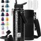 Insulated Water Bottle | Thickened Stainless Steel Vacuum Metal | Portable Sports Water Jug for Gym and Hiking with Straw, Carrier Bag, Handle Strap | BPA-Free 40 oz