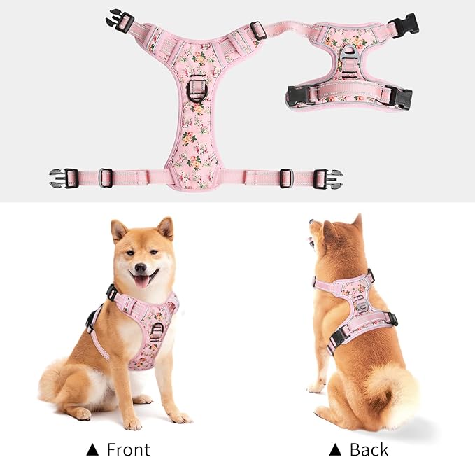 Timos Dog Harness,NO Need Go Over Dogs Head 3 Snap Buckles Pet Harness with 2 Leash Clips,Adjustable Soft Padded No-Pull,Reflective No-ChokeOxford Vest for Small Medium Large Dogs,X-Large (Pack of 1)