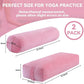 ROYALAY 2 Pcs Yoga Bolster Pillow for Restorative Yoga, Rectangular and Cylinder Meditation Pillow Set with Carrying Handles, Supportive Cushion for Exercise Workout Stretching Meditation,Pink