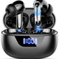 Wireless Earbuds, Bluetooth 5.4 Headphones, ENC Noise Cancelling Mic Ear buds with Stereo Bass, 48H Playtime Earphones , LED Display, IP7 Waterproof In Ear EarBuds for Phone Android iOS Sports, Black