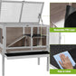 GUTINNEEN Rabbit Hutch Guinea Pig Cages Indoor with Stand Wooden Small Animals Cage Hutch Hamster Cage with Hideout,Pull Out Tray, Anti Chew Ramp(Brown)