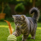 Ball for cat with Feathers - Balls for Cats– Natural Toy for Indoor Cats – Eco-Friendly, Durable, Interactive Play Balls for Kittens – Pet-Safe Chew & Scratch Toys (Green)