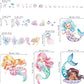 decalmile Under The Sea Mermaid Wall Decals Ocean Fish Starfish Turtle Wall Stickers Baby Nursery Girls Bedroom Bathroom Wall Decor