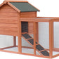 Rabbit Hutch Chicken Coop Kennel Easily Assembled 2 Story with Removable No Leak Tray Solid Fir Wood Weatherproof for Indoor Outdoor Pets