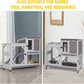 AIVITUVIN 2-Story Rabbit Hutch Indoor for 2-4 Rabbits & Guinea Pigs Wooden Small Animal Cage Guinea with Chew-Proof Design & Slide-Out Trays Bunny Cage with Lockable Wheels