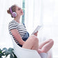 AILIHEN MS300 Purple Girl Headphones Wired with Microphone for Chromebook Laptop Computer, 3.5mm Foldable Lightweight on-Ear Headphones for School Teen Students