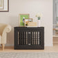 38" Heavy Duty Dog Crate Furniture for Small,Medium and Large Dogs,Rustic Wooden Dog Cage Kennel Indoor Furniture with Waterproof Top,Decorative Pet House Side End Table (Black)