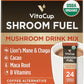 VitaCup Shroom Fuel, Mushroom Based Instant Coffee Alternative Packets, Mushroom Coffee Substitute w/Cacao, Cinnamon, Chaga, Lions Mane, & Maca for Energy, Immune Support, & Focus, 24ct