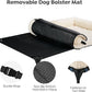 Veehoo Cooling Elevated Dog Bed Add Removable Deluxe Rose Plush Bolster Cushion Mat, 35" x 22" Washable Dog Couch Bed, Raised Pet Cot with Breathable Teslin Mesh, No-Slip Feet, White, CWC2439B