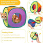 Cat Tunnel with Play Ball, Interactive Peek-a-Boo Cat Toys Tube Toy, Colorful Cube