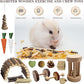 Hamster Toys Set,Guinea Pig Toys Small Animal Chewing Toy and Rat Cage Accessories, 16 Different,Hamster Small Animal Hideout ,Chinchillas, Gerbils, Rats, Rodents Teeth Care,Natural Molar Tools