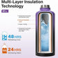 Insulated Water Bottle | Thickened Stainless Steel for Gym and Hiking with Straw, Carrier Bag, Handle Strap | BPA-Free 87 oz
