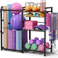 Weight Rack for Home Gym - Exercise Equipment Storage Organizer for Yoga Mat Dumbbells Kettlebells Foam Roller Yoga Strap & Resistance Bands, Ideal Yoga Mat Holder & Workout Equipment Organizer