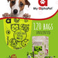 Compostable Dog Poop Bags, Cornstarch Eco-Friendly, HOME COMPOST NF T 51-800, 120 Count, Large Size Bag 9x13 Inches, 8 Unscented Refill Rolls, Leak-proof, Plantbased, GM-Free Corn