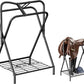 Dunatou Saddle Rack Freestanding Saddle Stand Foldable Horse Saddle Storage Rack Full Size Saddle Pad Rack Horse Blanket Holder Heavy Duty Saddle Holder for English and Western Horse Saddles, Black