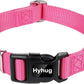 Hyhug Dog Collar with Quick Release Buckle, Nylon Adjustable Sturdy Cute Dog Collars for Large Dogs (Candy Pink, Large)