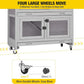Aivituvin 36" Rabbit Hutch Bunny Cage Indoor Outdoor Guinea Pig Cage 2 Story Wth 2 Tray, Trap Door, Wheels