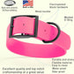 Dogline Biothane Waterproof Dog Collar Strong Coated Nylon Webbing with Black Hardware Odor- Proof for Easy Care Easy to Clean High Performance Fits Small Medium or Large Dogs, Passionfruit Pink