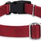 Hyhug Dog Collar with Quick Release Buckle, Nylon Adjustable Durable Cute Pet Collars for Medium Dogs, Boy and Girl(Medium, Red)