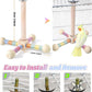 Bird Stand Perch Toy for Small & Medium Birds, 360° Rotating Natural Wooden Parrot Perchs for Bird Cages, Interactive Spinning Toy fo Parrot Parakeets Cockatiels Lovebirds Conures Finches Budgies