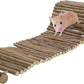 Hamster Bridge,Rat Long Bendy Bridge Wooden Climbing Ladder Cage Accessories for Syrian Hamster Gerbil Mouse Rat, 20.08" L x 5.91" W