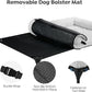 Veehoo Cooling Elevated Dog Bed Add Removable Deluxe Rose Plush Bolster Cushion Mat, 35" x 22" Washable Dog Couch Bed, Raised Pet Cot with Breathable Teslin Mesh, No-Slip Feet, Grey, CWC2439B