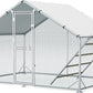 Large Metal Chicken Coop, 10x6.5x6.5FT Chicken Runs for Yard with Cover,