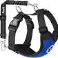 SlowTon Dog Seat Belt Harness for Car, Dog Car Harness Adjustable Mesh Breathable & Dog Seatbelt Safety Tether with Elastic Bungee for Small Medium Large Pets(Blue, Double Clip, L)